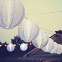 Szolár lampion hidegfehér 21x22cm fehér