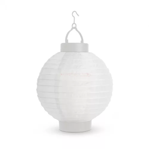 Szolár lampion hidegfehér 21x22cm fehér