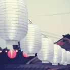 Szolár lampion hidegfehér 21x32cm fehér