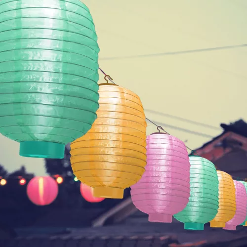Szolár lampion hidegfehér 21x32cm 3 színben