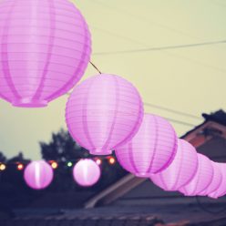 LED-es lampion - 1 LED - magenta - 2 x AAA