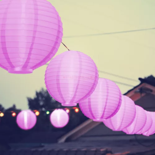 LED-es lampion - 1 LED - magenta - 2 x AAA