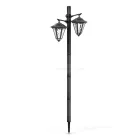 LED-es szolár lámpa - kandeláber - 137 cm - fekete - hidegfehér