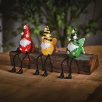   Szolár manók lábbal - 3 féle - 3 melegfehér LED - 13,5 cm