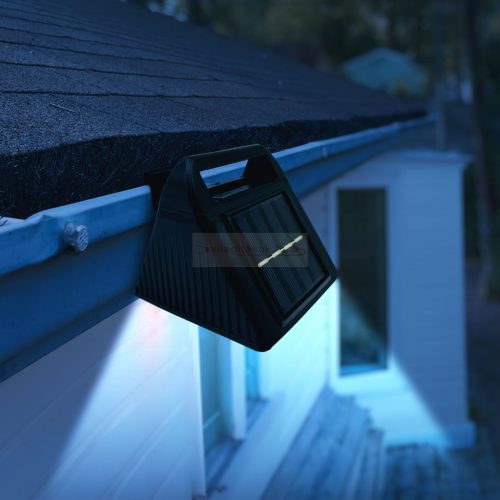 Szolár ereszcsatorna fény - 6 hidegfehér SMD LED - fekete