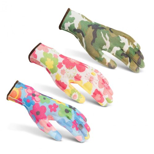 Mintás kerti kesztyű-L