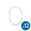 Zuhanyfüggöny-karika - műanyag, ovális - 12 db / csomag