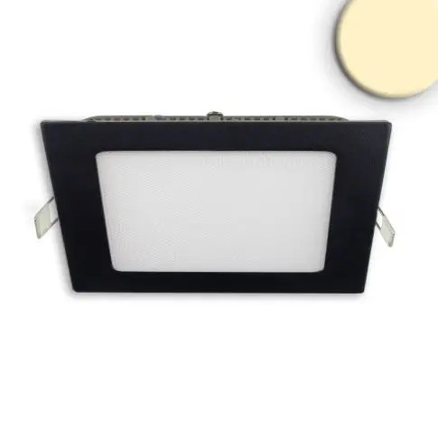LED panel, 9W, szögletes, káprázás mentes, fekete, melegfehér, dimmelhető