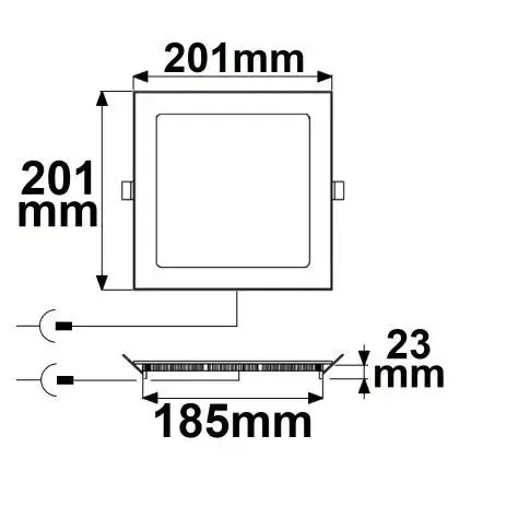 LED panel, 15W, szögletes, káprázás mentes, fehér, melegfehér, dimmelhető