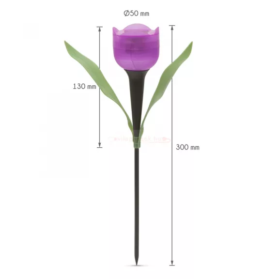 Leszúrható kerti LED tulipánlámpa 30cm