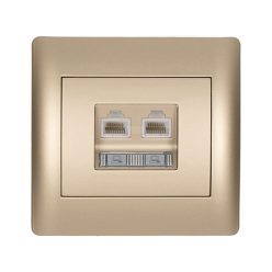 Rhyme dupla számítógép aljzat RJ45 Pezsgő metál