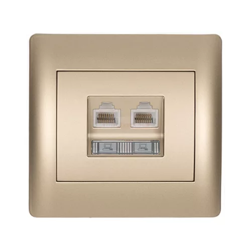 Rhyme dupla számítógép aljzat RJ45 Pezsgő metál