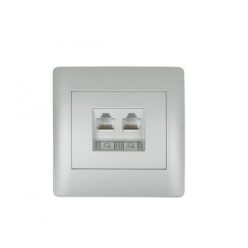 Rhyme dupla számítógép aljzat RJ45 Szürke metál