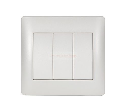 Rhyme csillár kapcsoló 3 billenővel Fehér metál