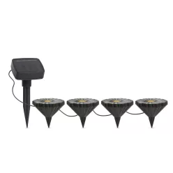   Leszúrható LED szolár - virágok - színes - fekete - műanyag - 360 cm