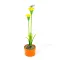 Szolár színes virág - 8 x 8 x 32 cm - 10 melegfehér LED - sárga