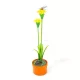 Szolár színes virág - 8 x 8 x 32 cm - 10 melegfehér LED - sárga