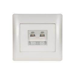 Rhyme dupla telefon aljzat RJ11 Fehér metál