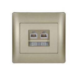 Rhyme dupla telefon aljzat RJ11 Pezsgő metál