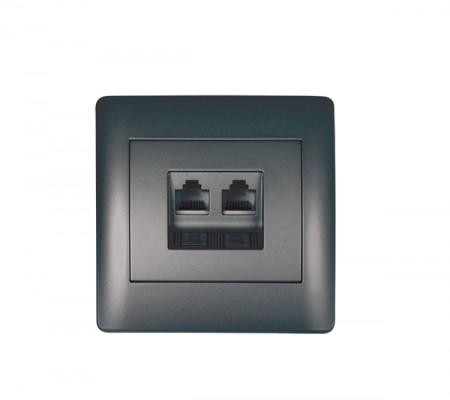 Rhyme dupla telefon aljzat RJ11 Grafit metál