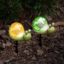   Leszúrható szolár - csiga - hidegfehér LED - 10 x 6 x 15 cm