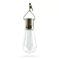   Felakasztható szolár lámpa - izzó - 4 melegfehér LED - 4,7 x 11 cm