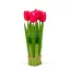Műnövény dekoráció - tulipán - piros - 26 x 6,5 cm