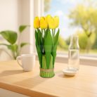 Műnövény dekoráció - tulipán - sárga - 26 x 6,5 cm