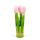 Műnövény dekoráció - tulipán - rózsaszín - 26 x 6,5 cm