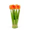 Műnövény dekoráció - tulipán - narancssárga - 26 x 6,5 cm