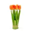 Műnövény dekoráció - tulipán - narancssárga - 26 x 6,5 cm