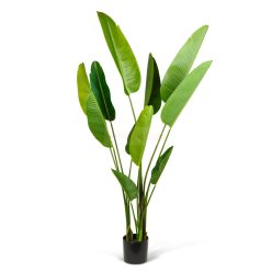 Műnövény dekoráció - banánlevél fa - zöld - 1,9 m