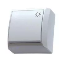 Mini falon kívüli nyomókapcsoló lámpajellel fehér