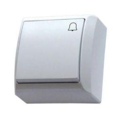 Mini falon kívüli nyomókapcsoló csengőjellel fehér