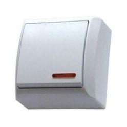   Mini falon kívüli egypólusú kapcsoló(101) jelzőfényes fehér