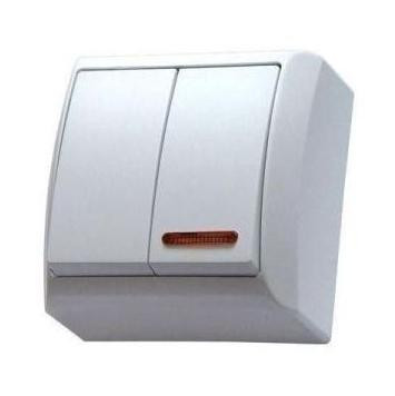 Mini falon kívüli csillárkapcsoló(105) jelzőfényes fehér