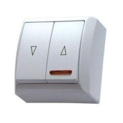 Mini falon kívüli redőnynyomó jelzőfényes fehér