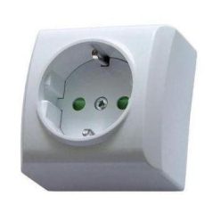   Mini falon kívüli földelt dugalj gyermekvédelemmel fehér