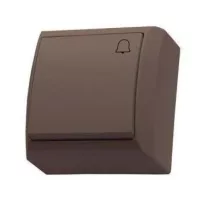 Mini falon kívüli nyomókapcsoló csengőjellel barna
