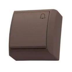 Mini falon kívüli nyomókapcsoló csengőjellel barna