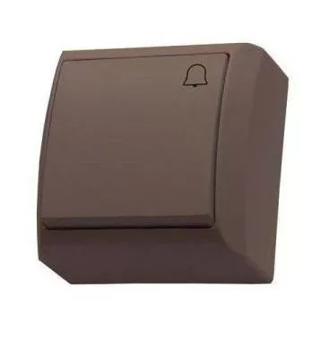 Mini falon kívüli nyomókapcsoló csengőjellel barna