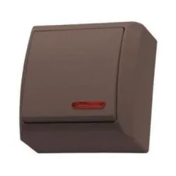   Mini falon kívüli egypólusú kapcsoló(101) jelzőfényes barna