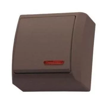 Mini falon kívüli egypólusú kapcsoló(101) jelzőfényes barna