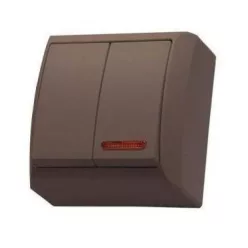   Mini falon kívüli csillárkapcsoló(105) jelzőfényes barna