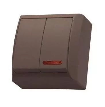 Mini falon kívüli csillárkapcsoló(105) jelzőfényes barna