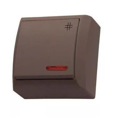 Mini falon kívüli keresztkapcsoló(107) jelzőfényes barna