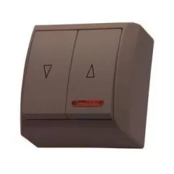 Mini falon kívüli redőnynyomó jelzőfényes barna