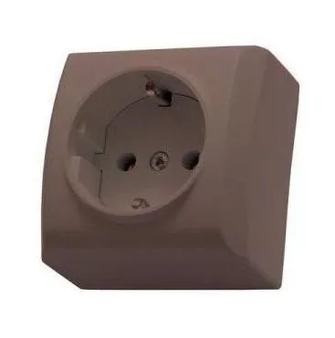 Mini falon kívüli földelt dugalj barna