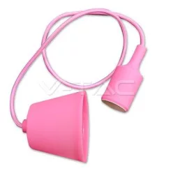   Szilikon minimal függeszték (E27)- 1 égős- pink színű búra