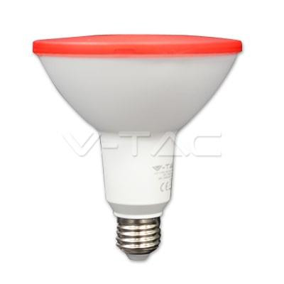 LED lámpa E27 (15W/30°) PAR38 - piros (IP65)